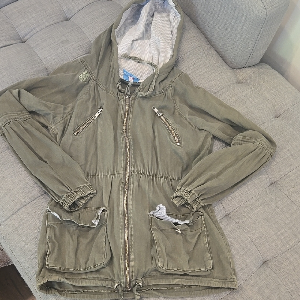 Olive Green Hooded Lizzy Jacket